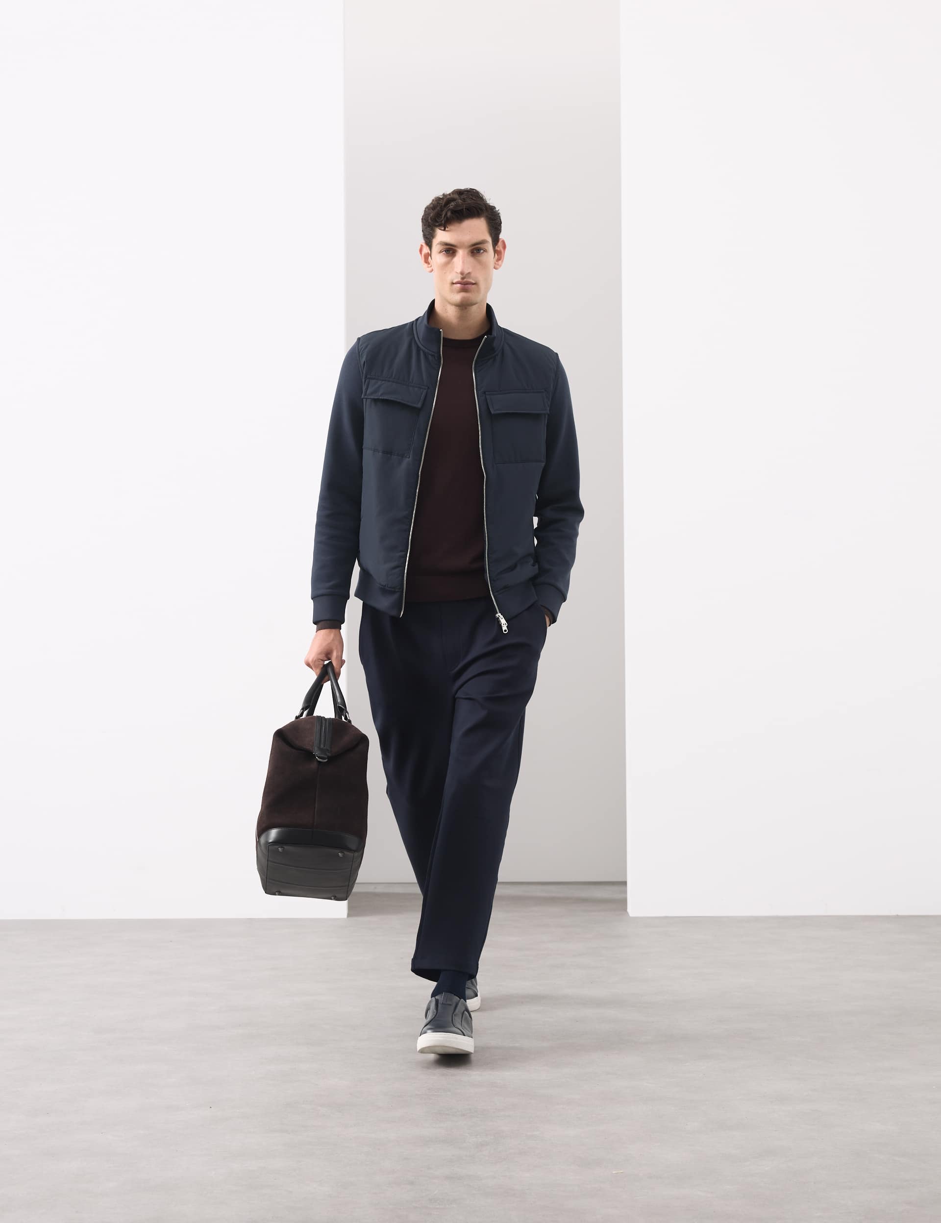 Autograph cotton rich zip-up pocket jacket - British product