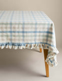 Cotton with Linen Gingham Ruffle Tablecloth