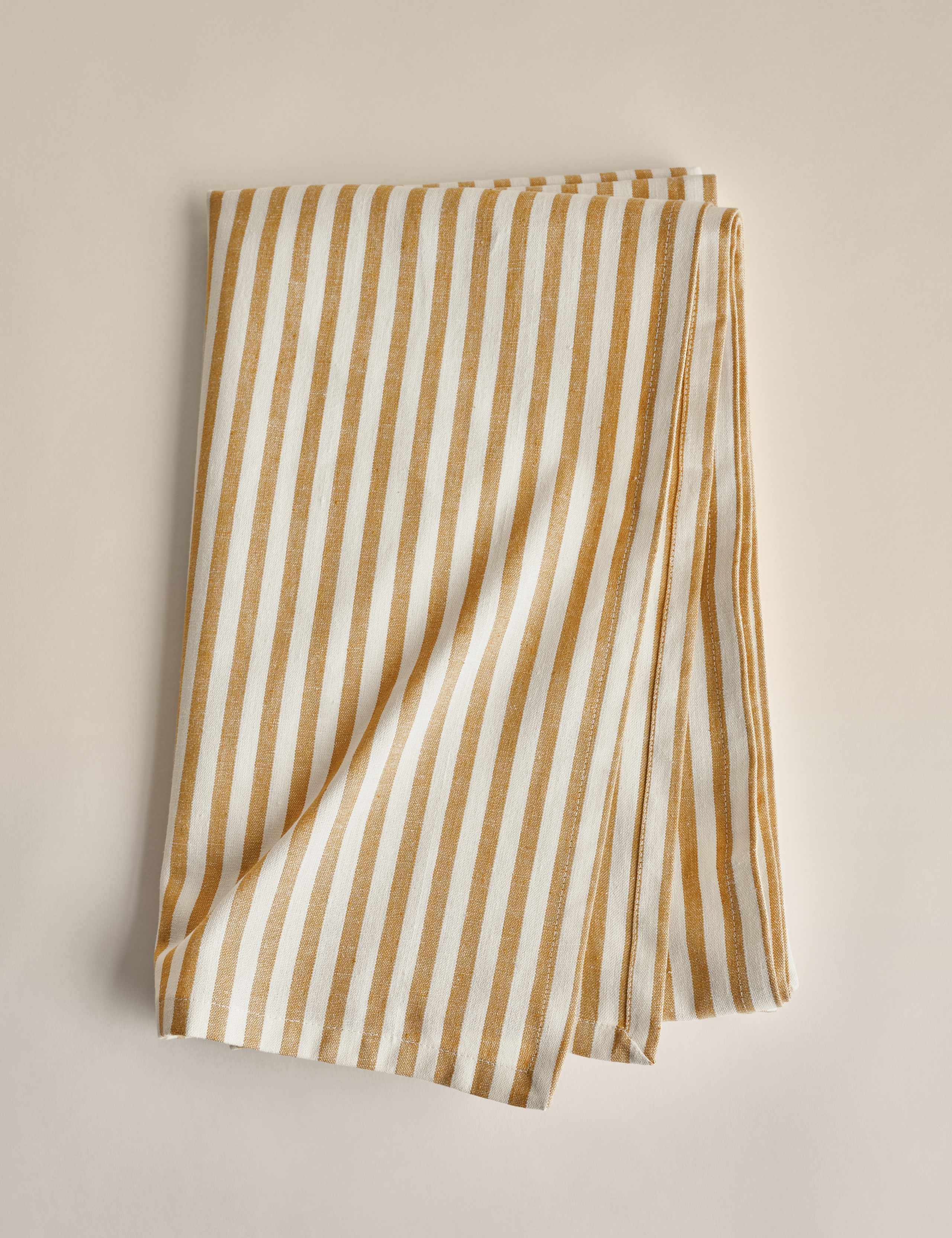 Cotton linen striped tablecloth 230x140cm - British product