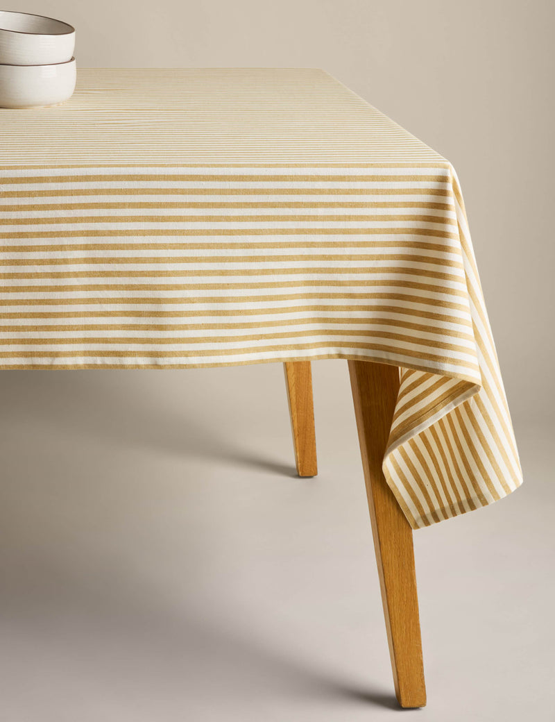 Cotton linen striped tablecloth 230x140cm - British product