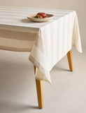 Cotton with Linen Wide Stripe Tablecloth 230x140 cm - British product
