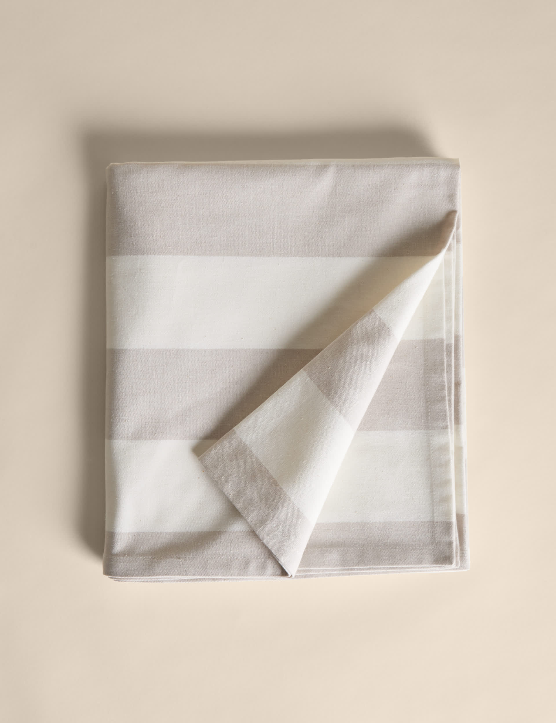 Cotton with Linen Wide Stripe Tablecloth 230x140 cm - British product