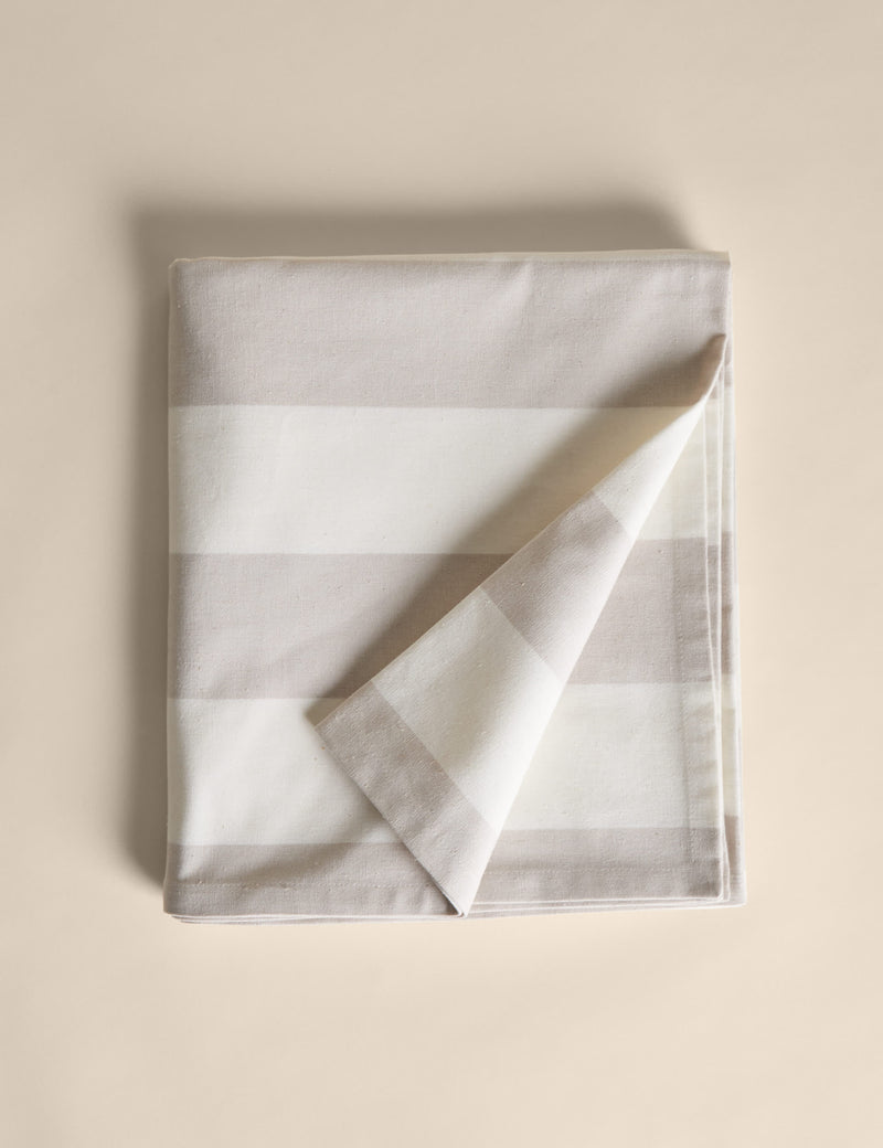 Cotton with Linen Wide Stripe Tablecloth 230x140 cm - British product