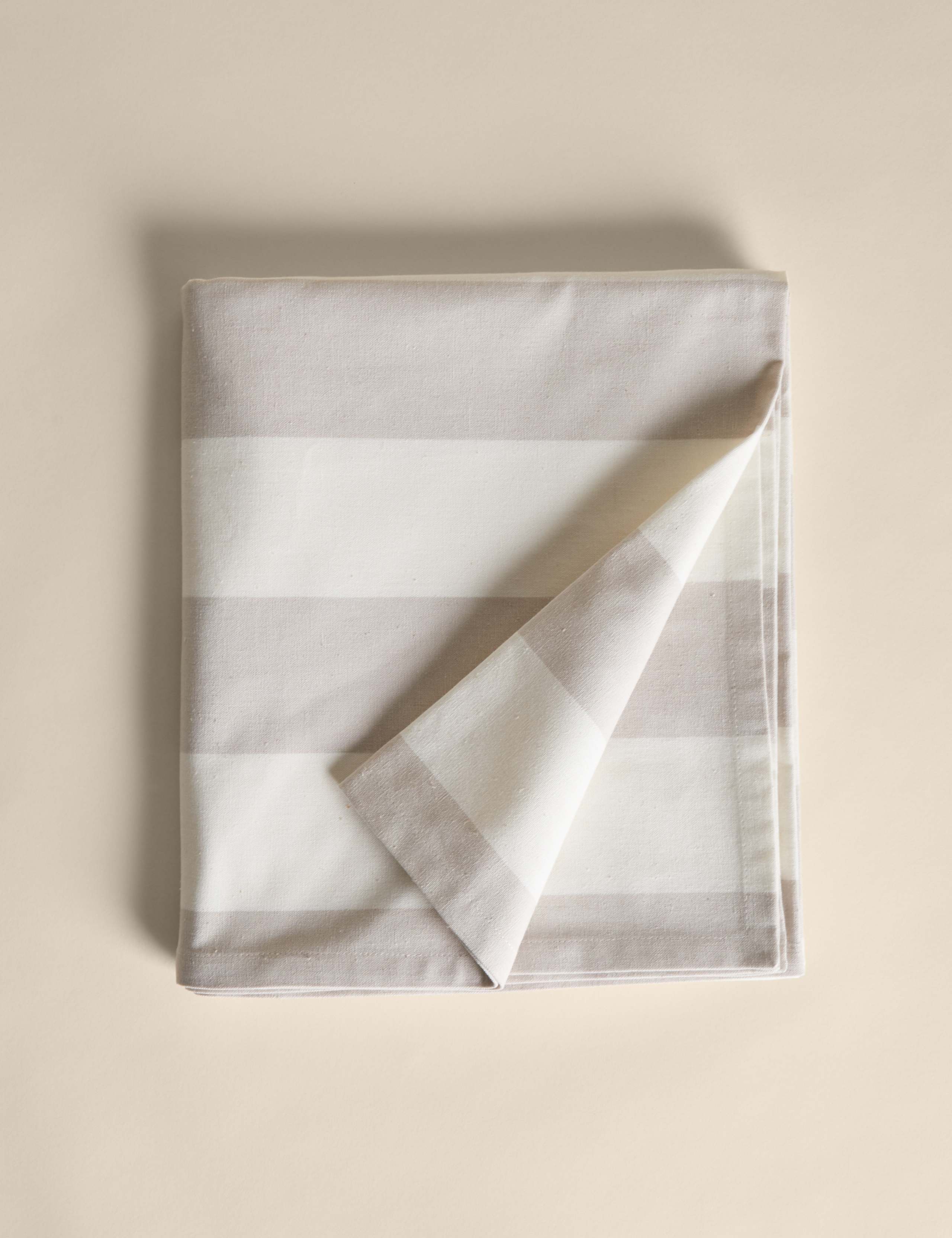 Cotton with Linen Wide Stripe Tablecloth 230x140 cm - British product