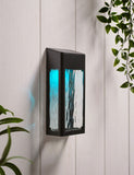 Crackle solar wall light with crackle glass, imported from the UK