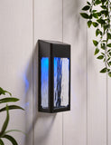 Crackle solar wall light with crackle glass, imported from the UK