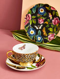 Spode fine china cup and saucer with leopard and snake prints 200ml - British product