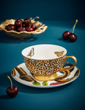 Spode fine china cup and saucer with leopard and snake prints 200ml - British product