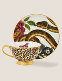 Spode fine china cup and saucer with leopard and snake prints 200ml - British product