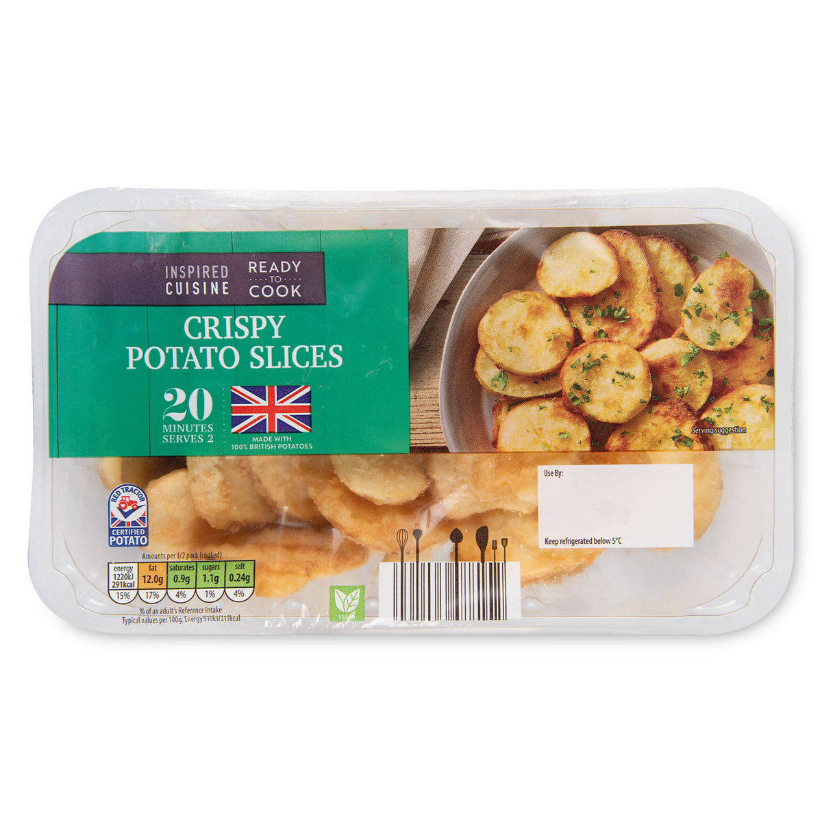 Crispy potato slices in lightly seasoned batter, imported from the UK
