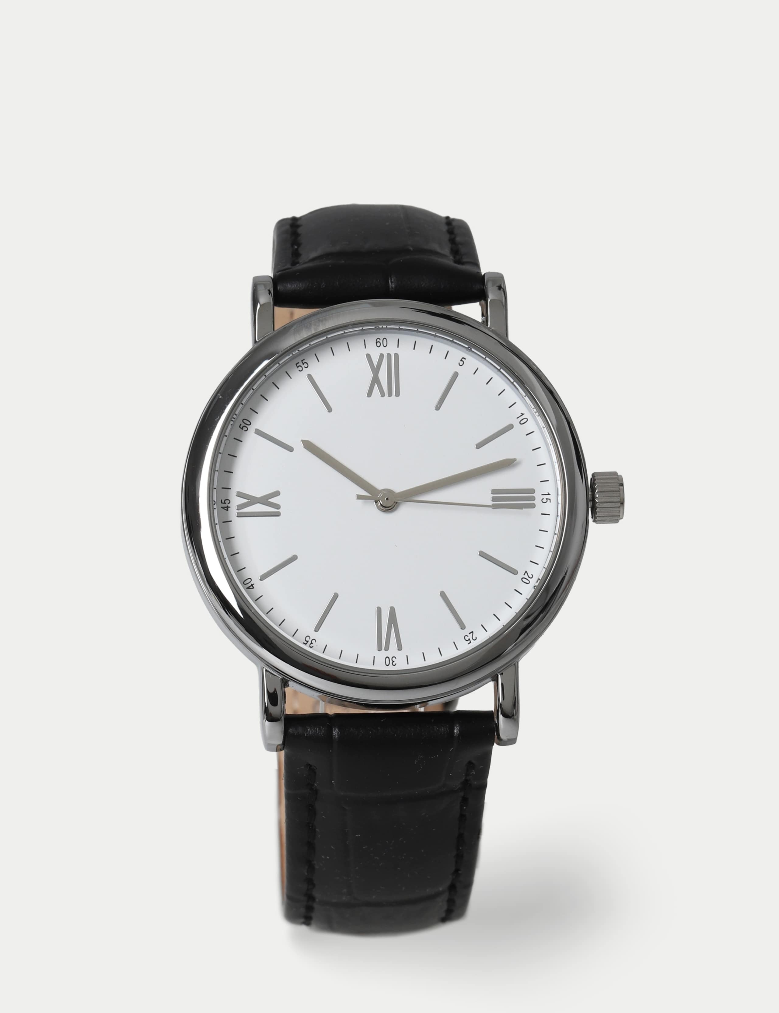 Croc Leather Classic Watch with leather strap, British product