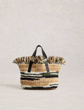 White Stuff crochet tote bag with paper outer and cotton lining (British brand)