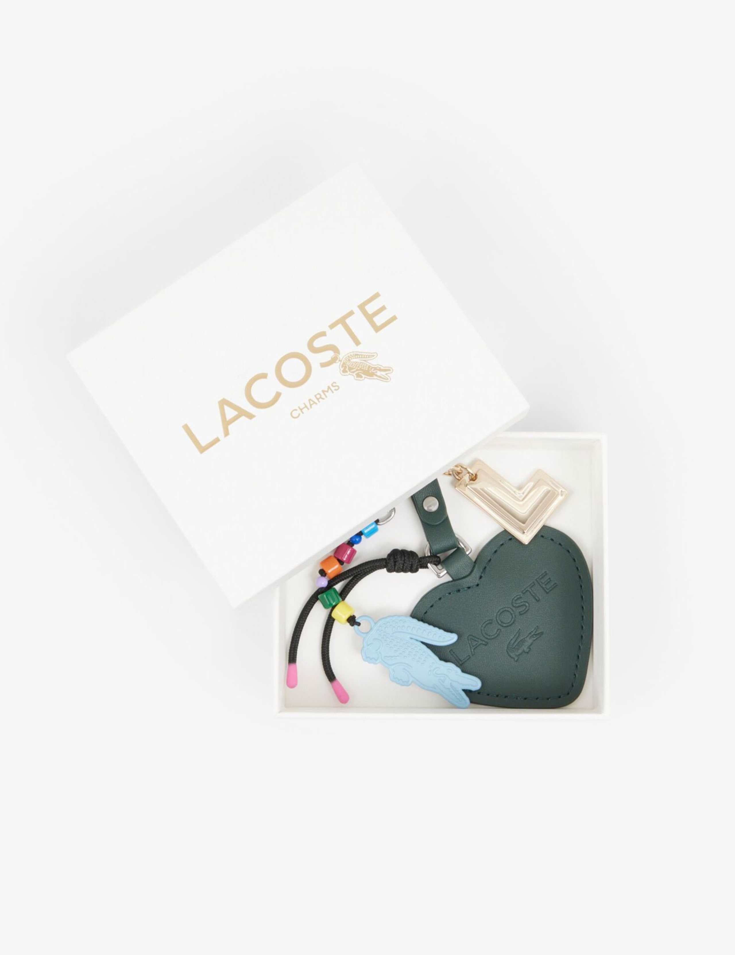 Lacoste small heart L charms keyring (British brand)