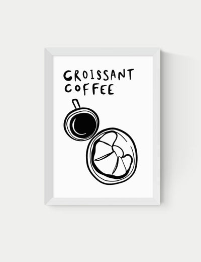 M&S East End Prints Croissant Coffee Framed Art Wall Art Print- Buy online at McGrocer