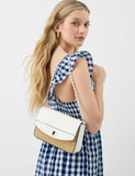 Accessorize cross body bag in raffia fabric with twistlock (British brand)