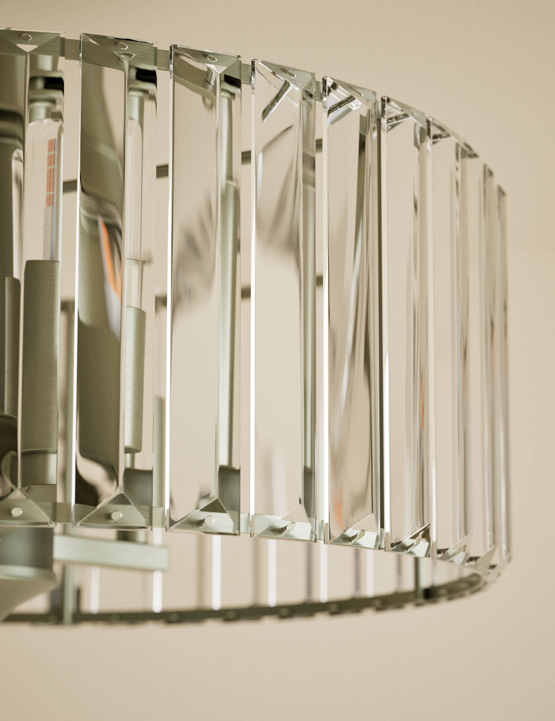 Crystal glass flush ceiling light 35cm, imported from the UK