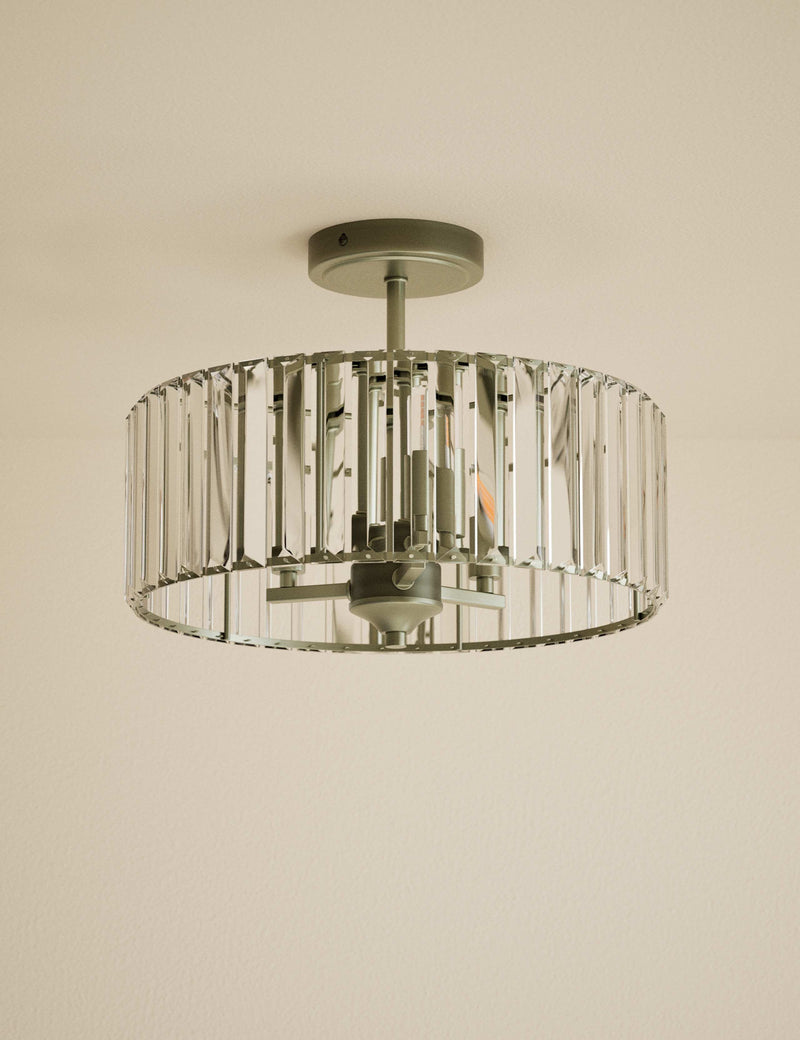 Crystal glass flush ceiling light 35cm, imported from the UK