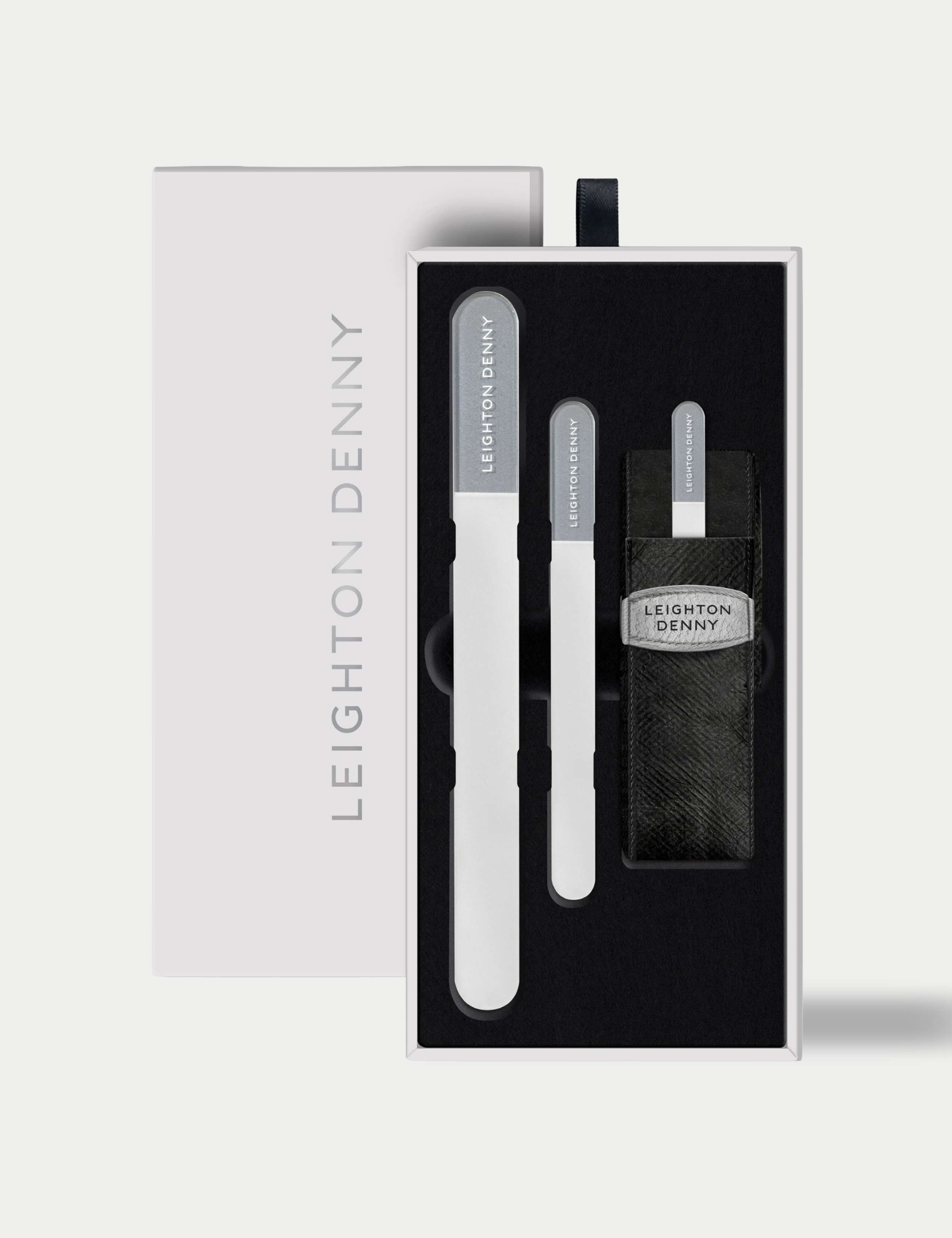 Leighton Denny crystal nail file set with three sizes - British product