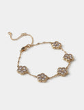 Zirkonia blomsterarmbånd med metallinnfatning (britisk merke)