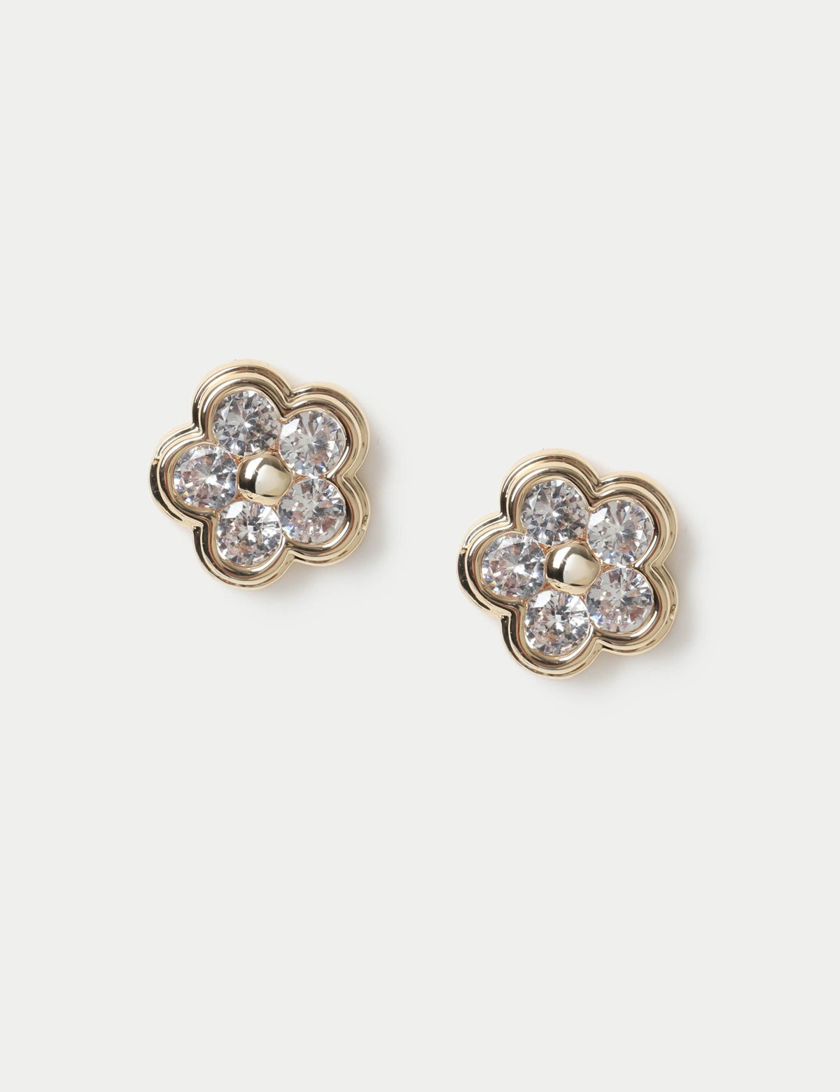 Cubic Zirconia Flower Stud Earrings, imported from the UK