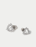 Cubic zirconia heart stud earrings, UK version