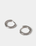 Cubic zirconia hoop earrings platinum plated - British product