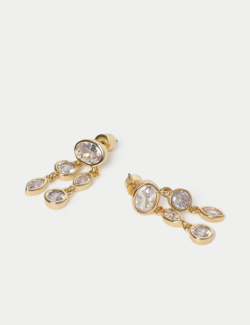 Autograph cubic zirconia drop earrings 6mm (British brand)