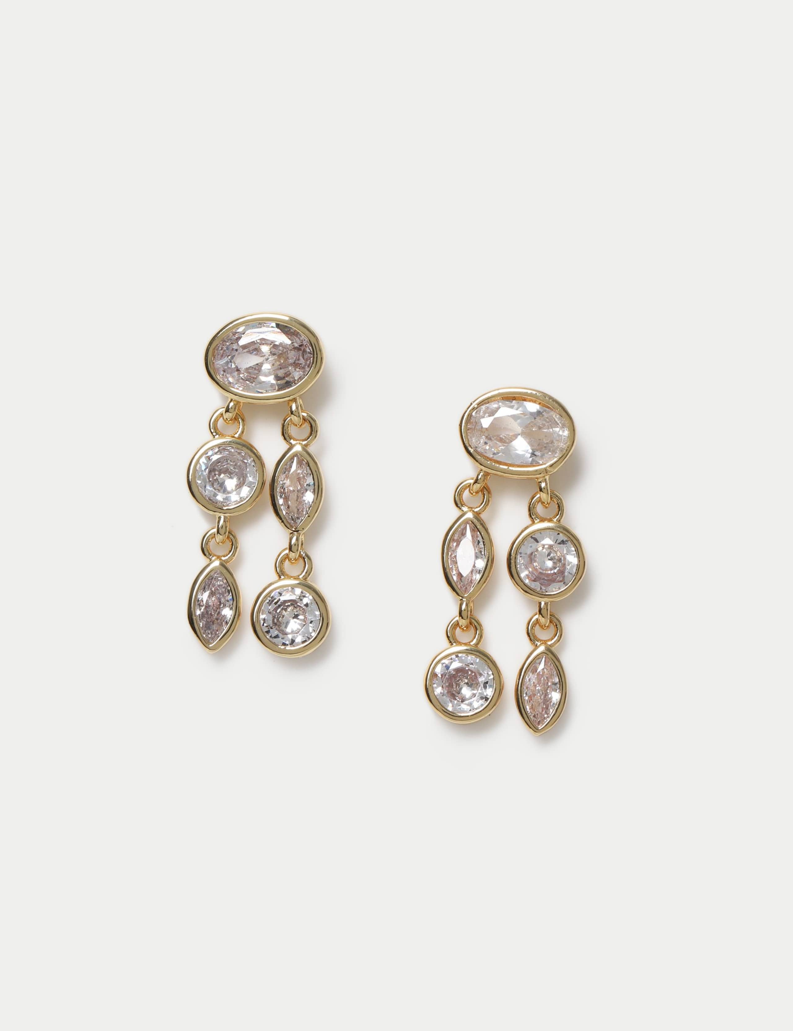 Autograph cubic zirconia drop earrings 6mm (British brand)