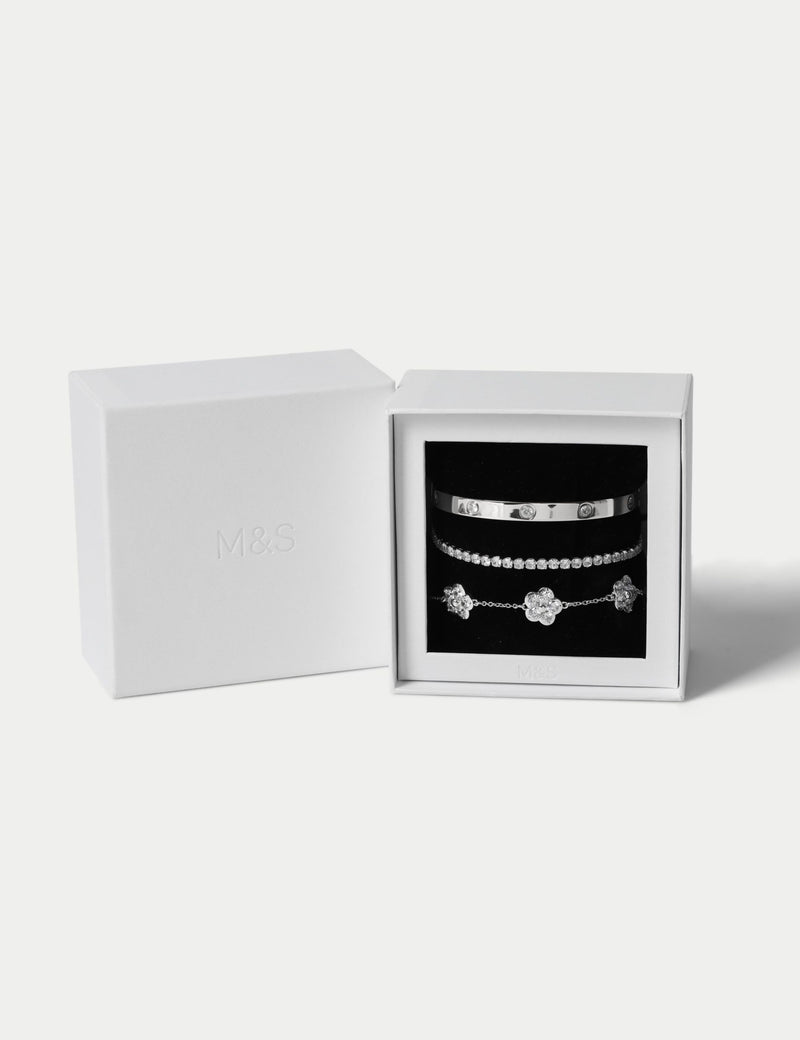 Ensemble de bracelets en zircone cubique multicolores, version UK