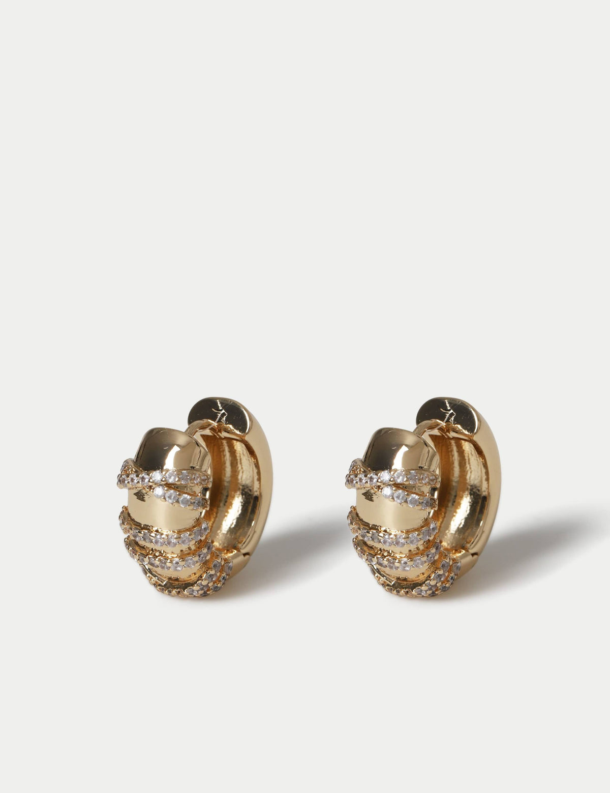 Autograph cubic zirconia wrap hoop earrings 15mm (British brand)