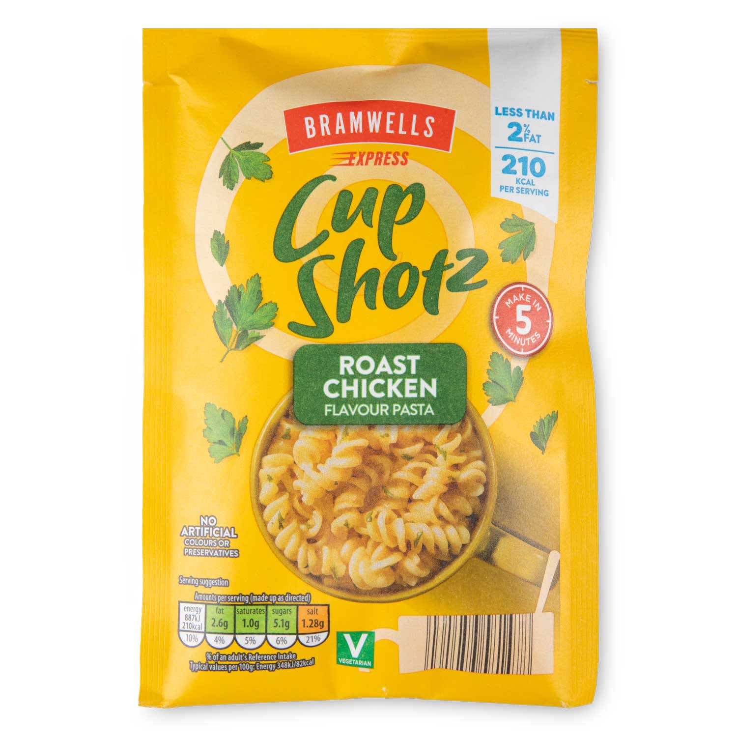 Cupshotz roast chicken flavoured pasta snack cup, UK version