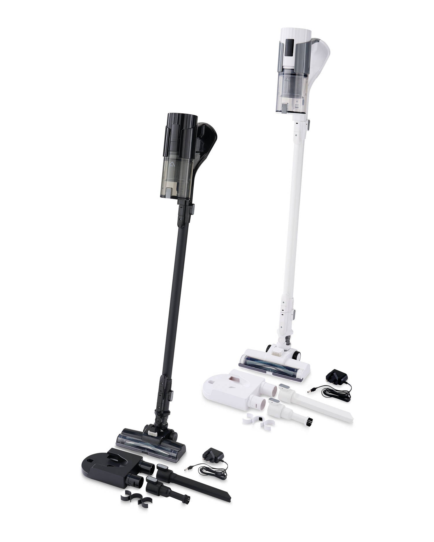 Cyclonic stick vacuum cleaner with motorised brush and LED lights (British brand)