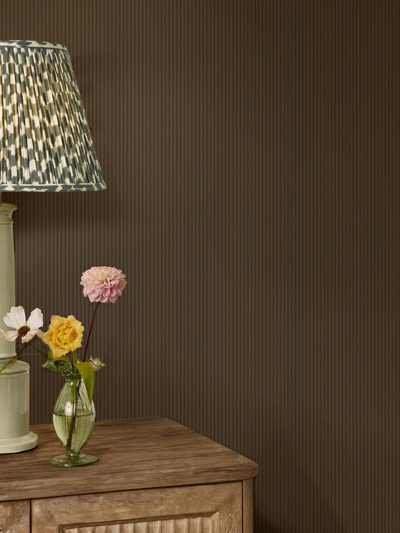 Soft Grey Ticking Stripe wallpaper sample A4 (British brand)