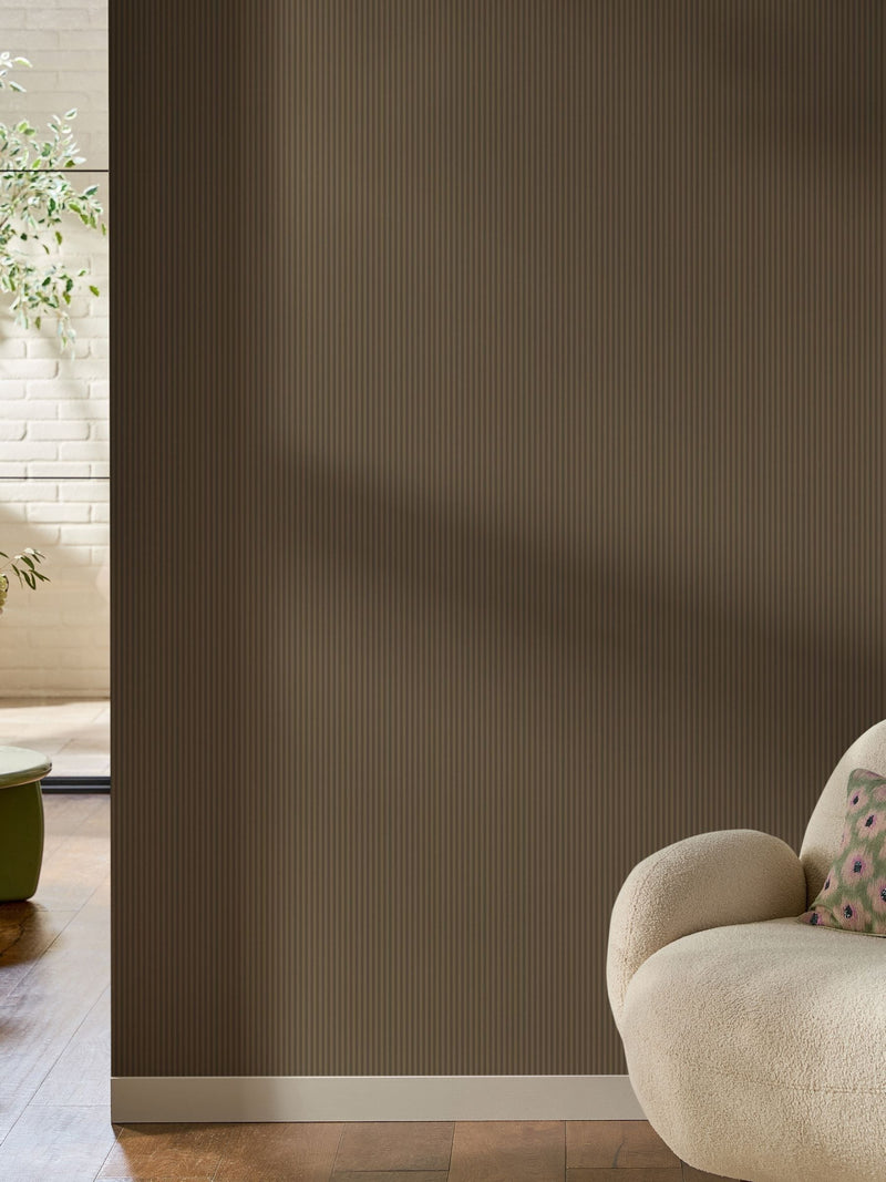 Soft Grey Ticking Stripe wallpaper sample A4 (British brand)