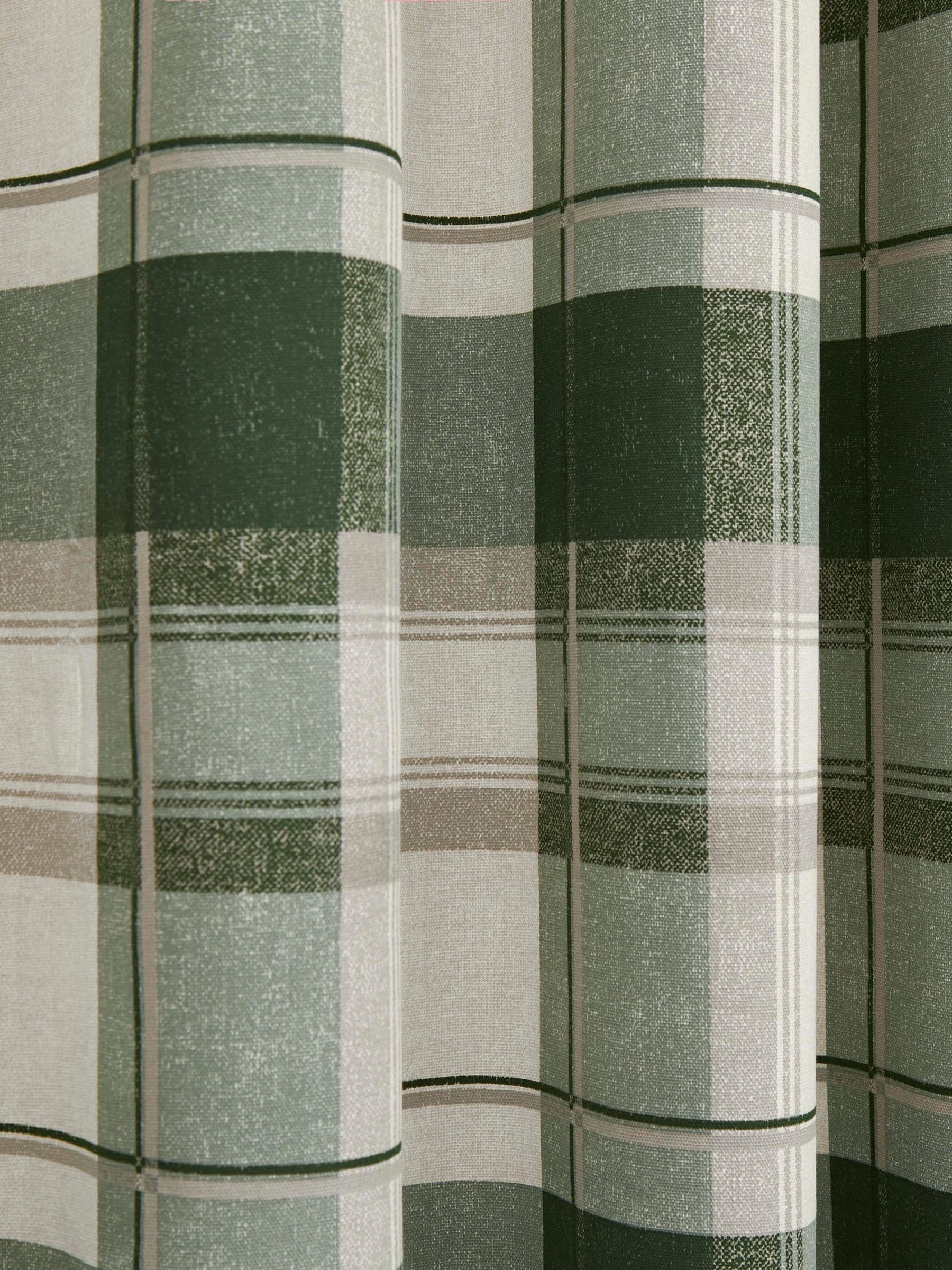Fusion Green Balmoral Check eyelet curtains 229x183cm (British brand)