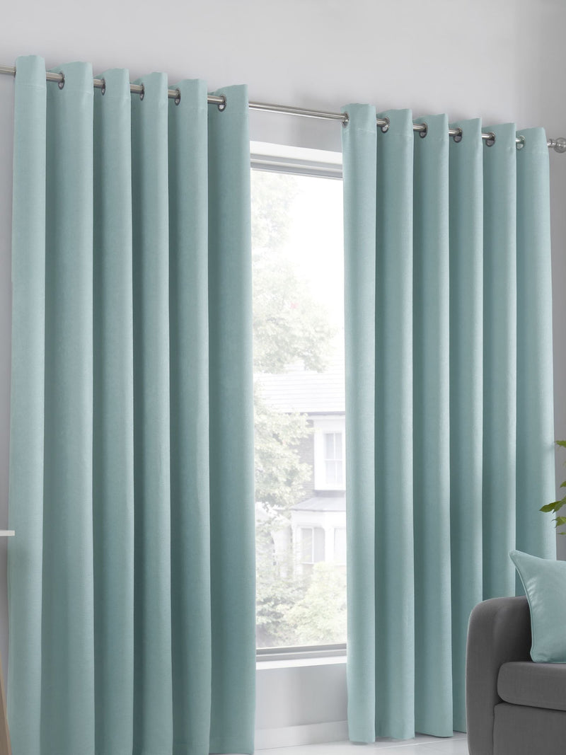 Fusion blue strata dimout curtains 229x183cm, UK version