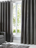 Fusion Grey Sorbonne Light Filtering Eyelet Curtains