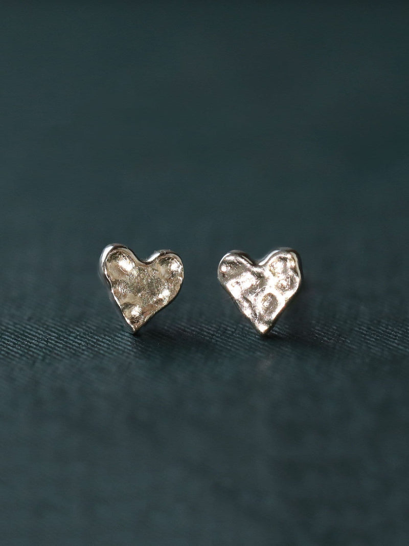Carrie Elizabeth sterling silver heart stud earrings, UK version