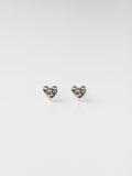 Carrie Elizabeth sterling silver heart stud earrings, UK version