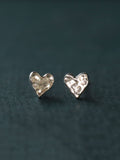 Carrie Elizabeth sterling silver heart stud earrings, UK version