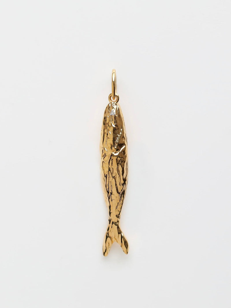 Carrie Elizabeth gold plated diamond fish pendant (British brand)