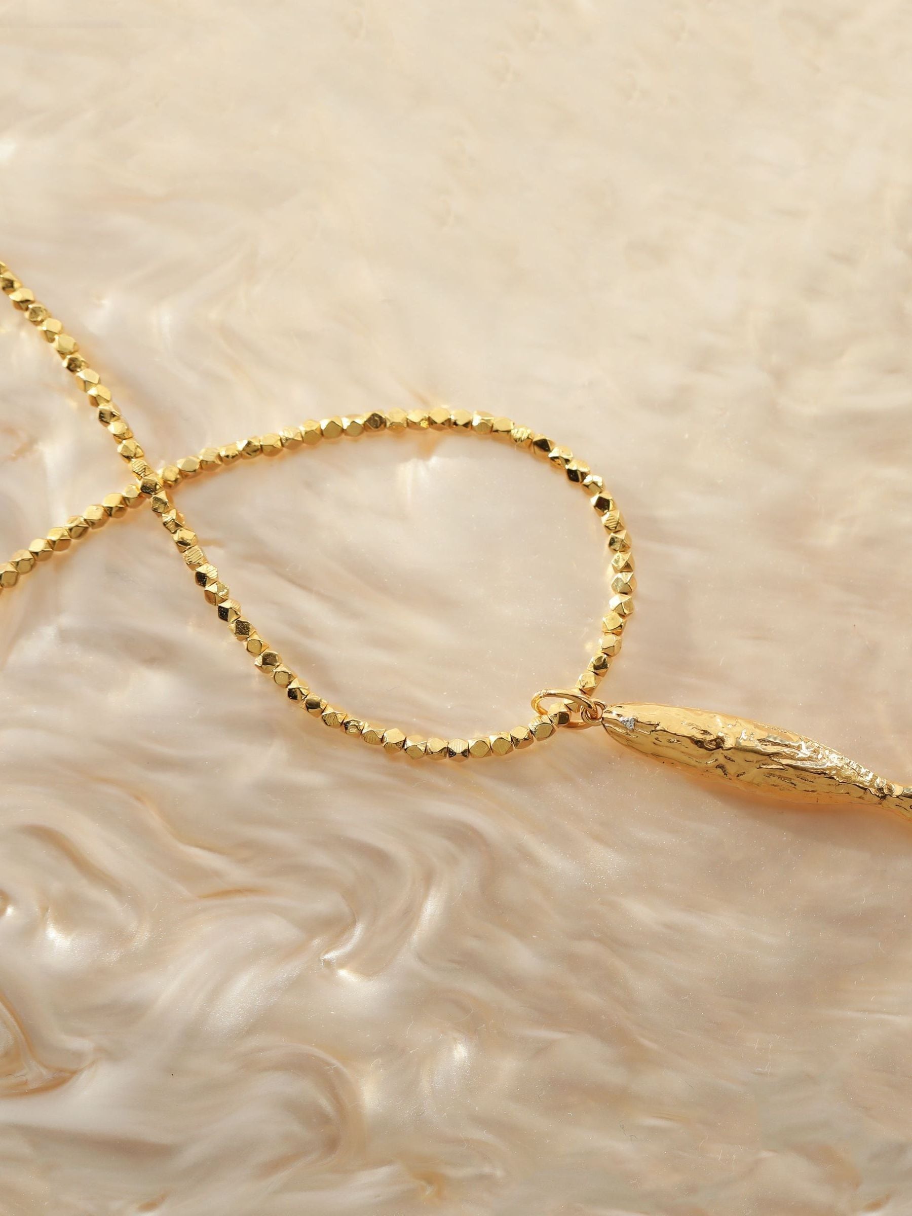 Carrie Elizabeth gold plated diamond fish pendant (British brand)