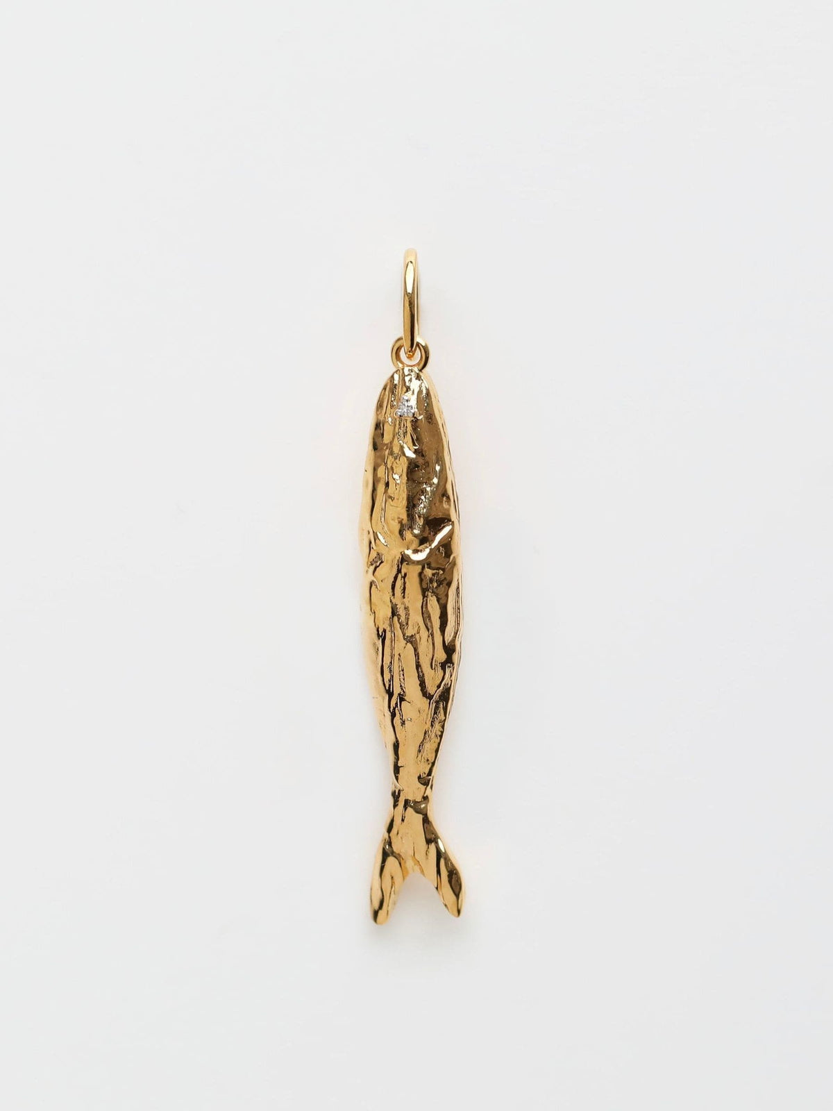 Carrie Elizabeth gold plated diamond fish pendant (British brand)