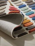 Multicoloured Sketch wool runner rug, imported from the UK