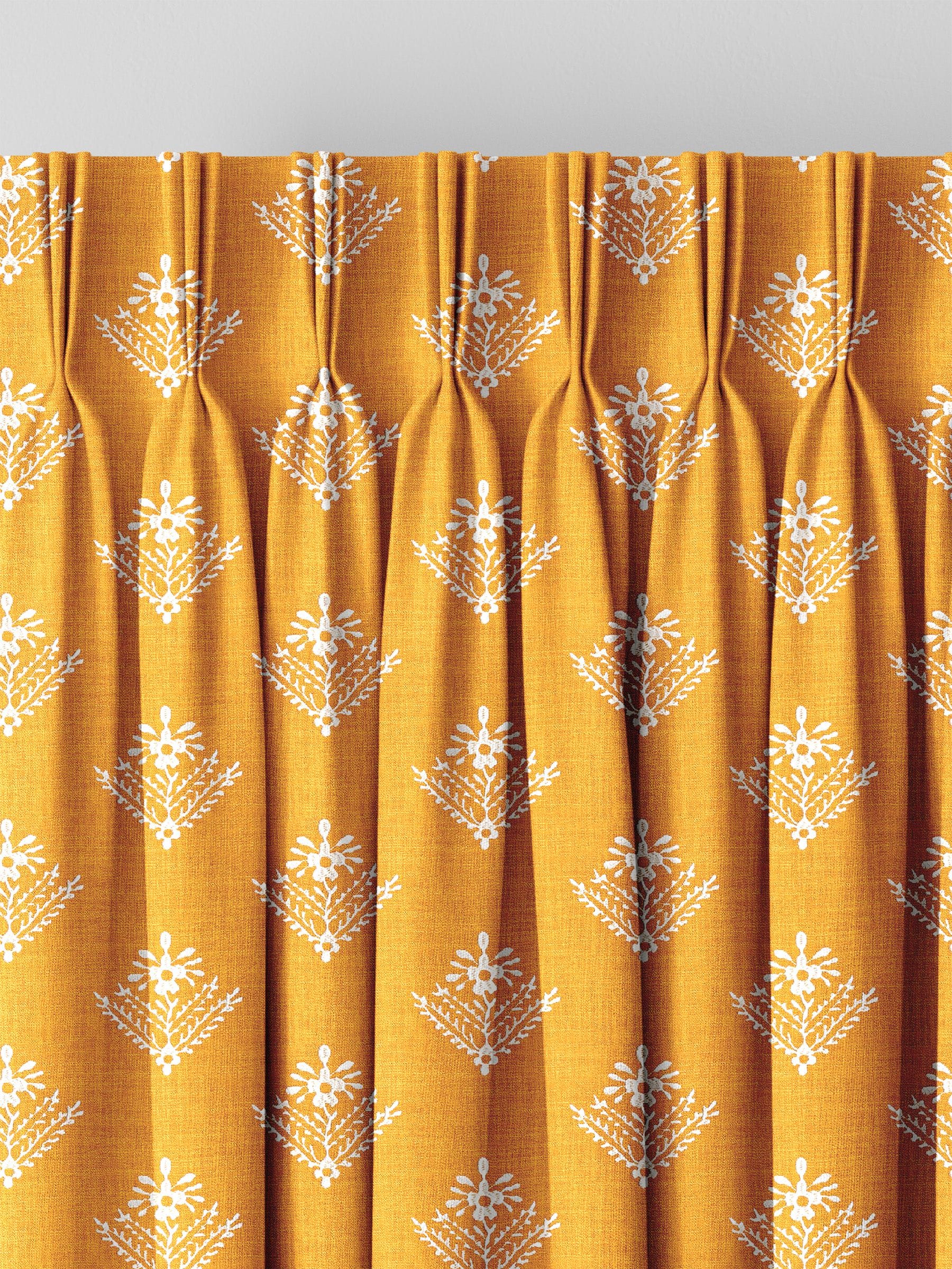 Laura Ashley Dijon Yellow Lady Fern made to measure curtains, UK version