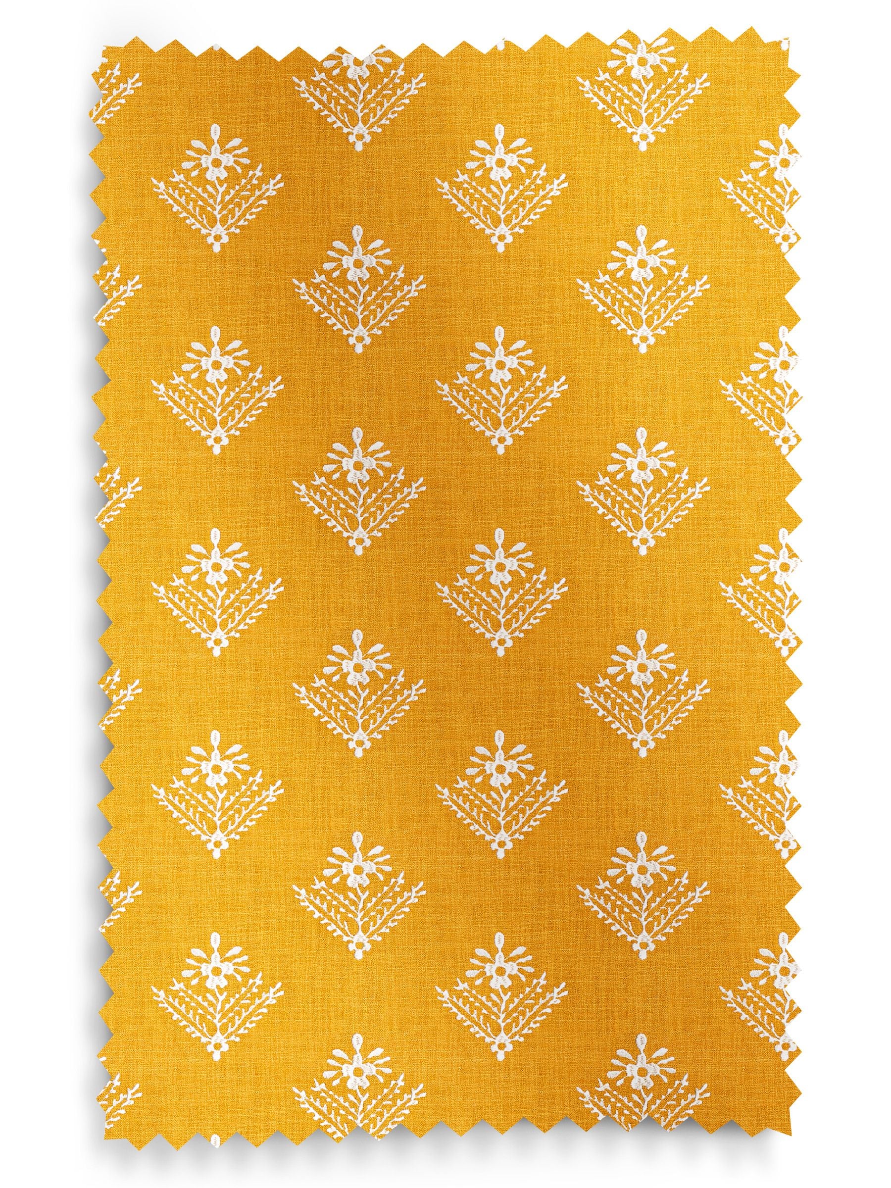 Laura Ashley Dijon Yellow Lady Fern made to measure curtains, UK version