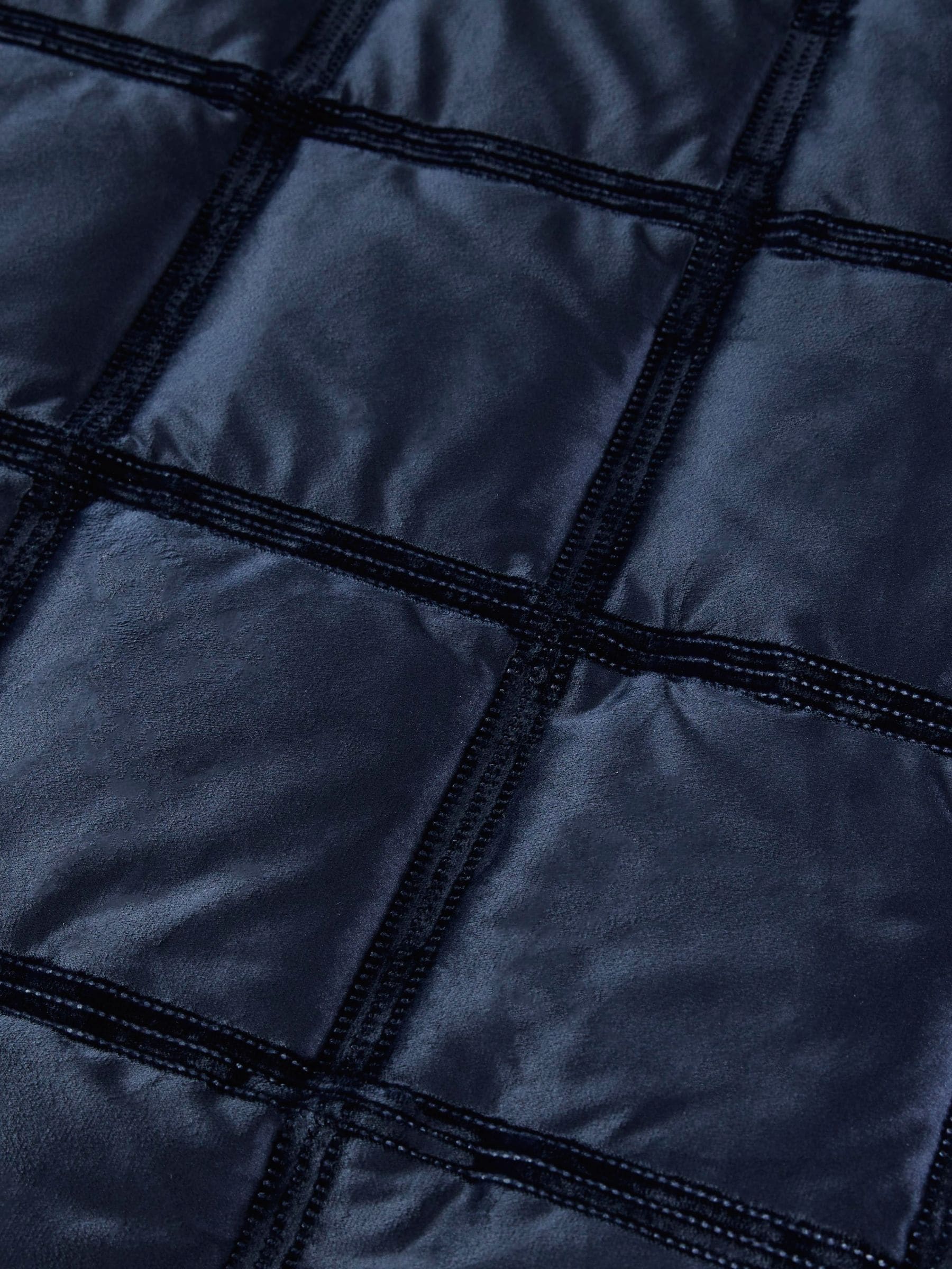 Soiree Blue Brighton Square velvet duvet cover set, imported from the UK