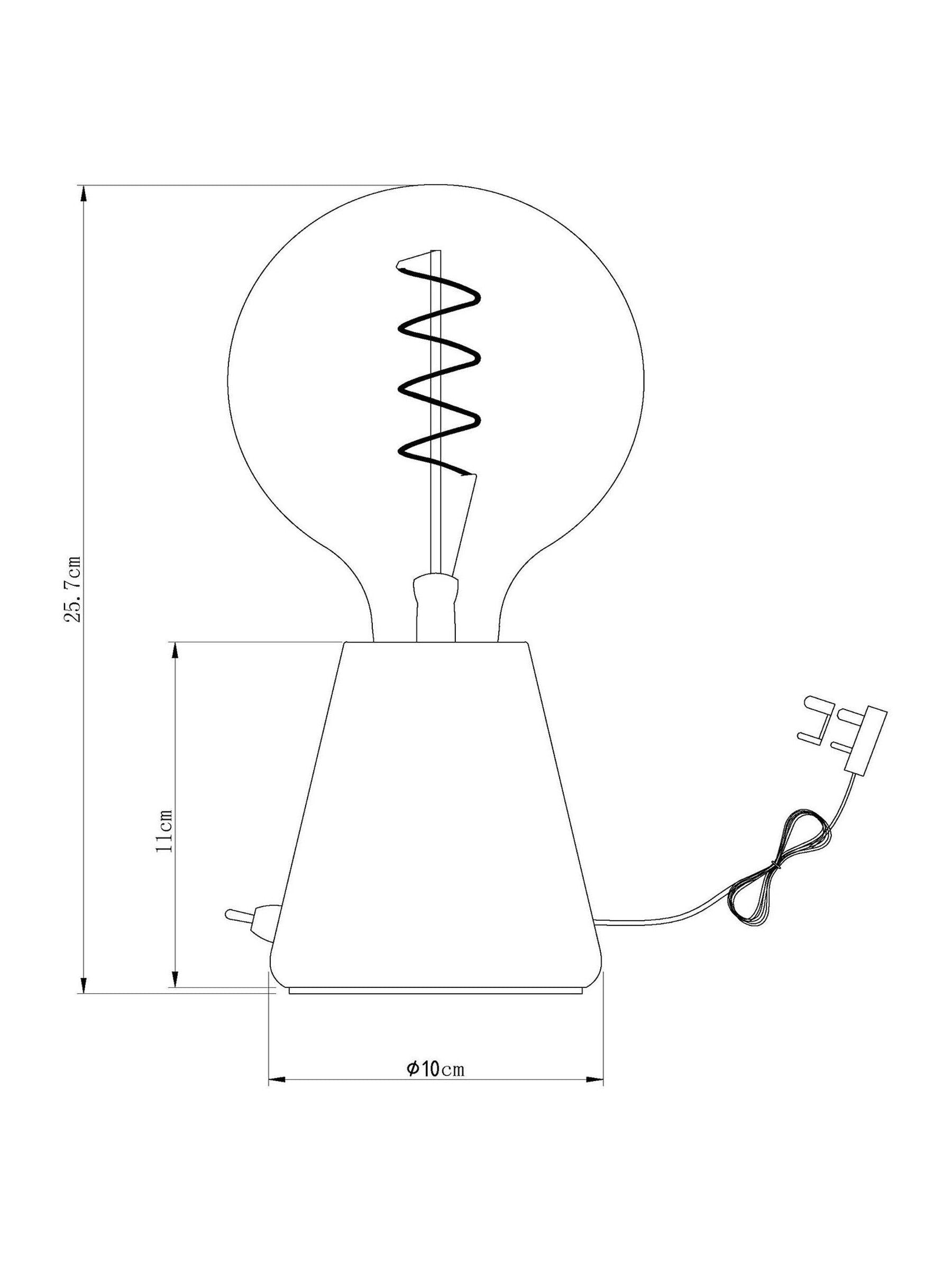 Black Bronx tapered wood table lamp, UK version