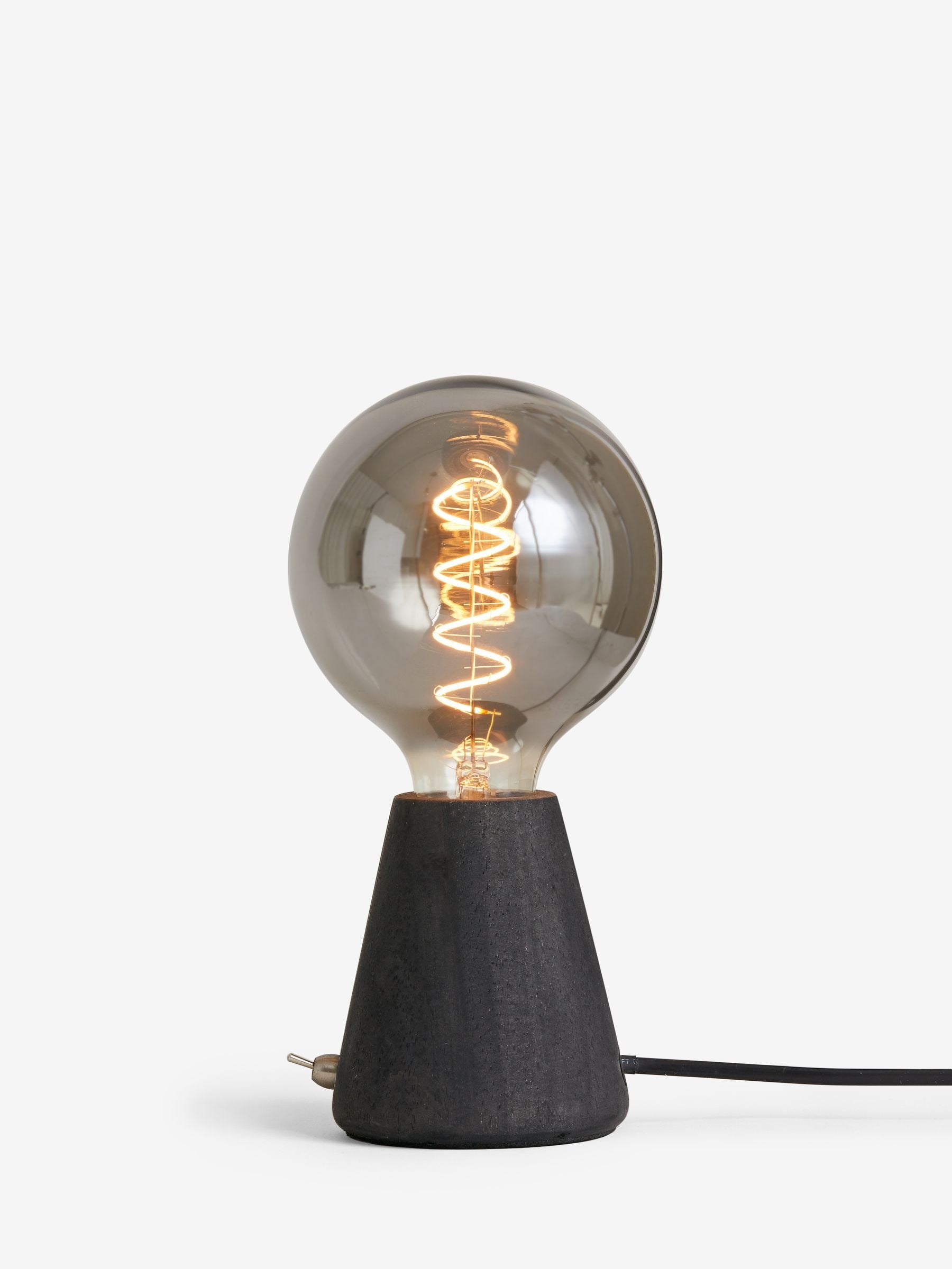 Black Bronx tapered wood table lamp, UK version