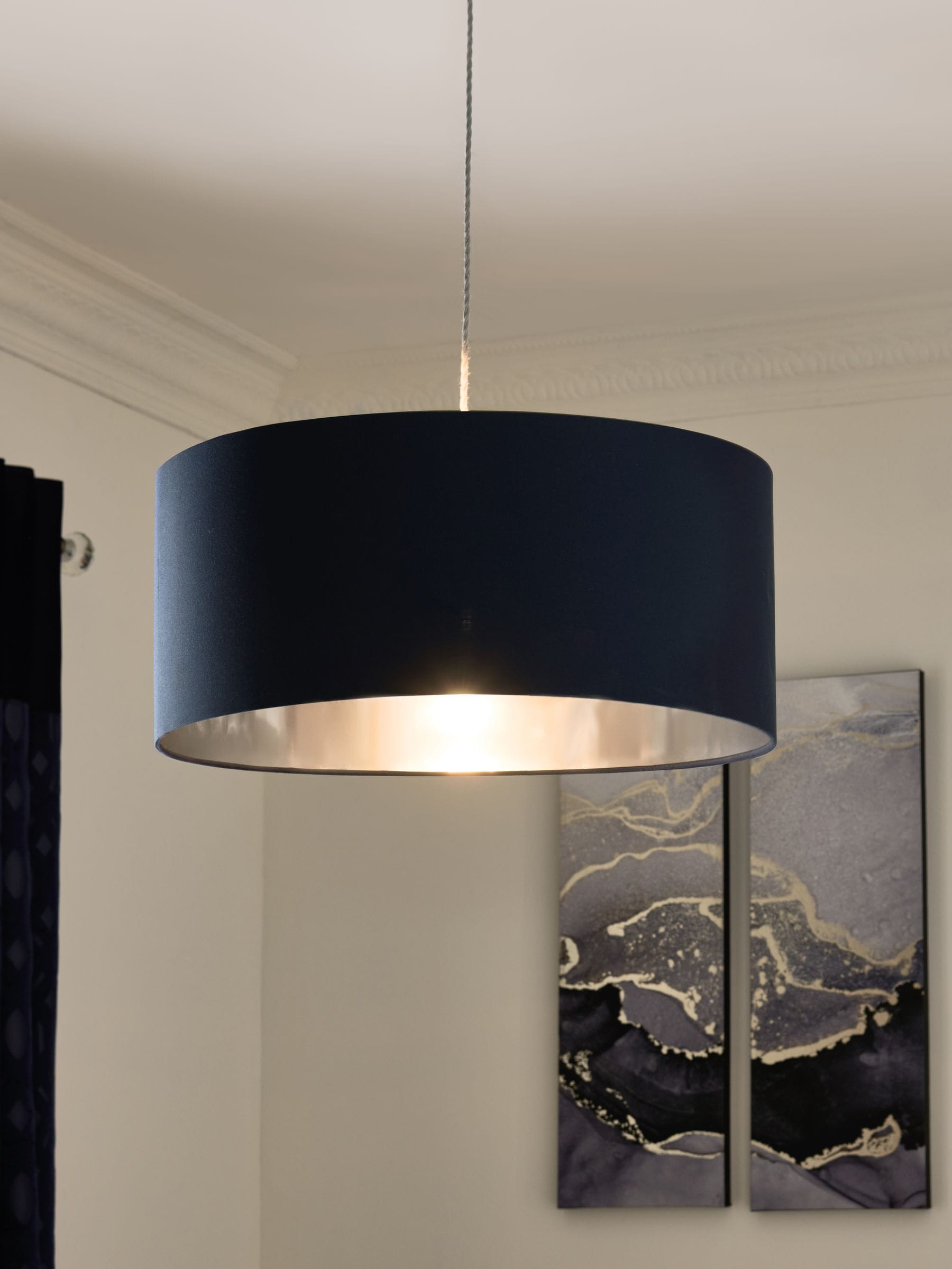 Next Champagne Gold Rico Easy Fit Drum Ceiling Light Shade